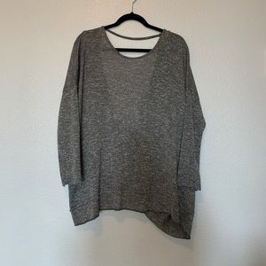 Grey sweater with open back